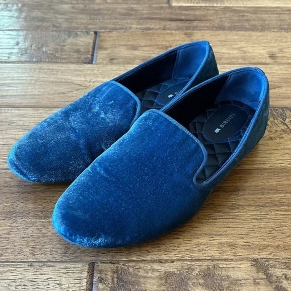 Birdies The Starling Flat Loafer Ocean Blue Velvet Memory Foam Comfort Size 7 - Picture 5 of 11